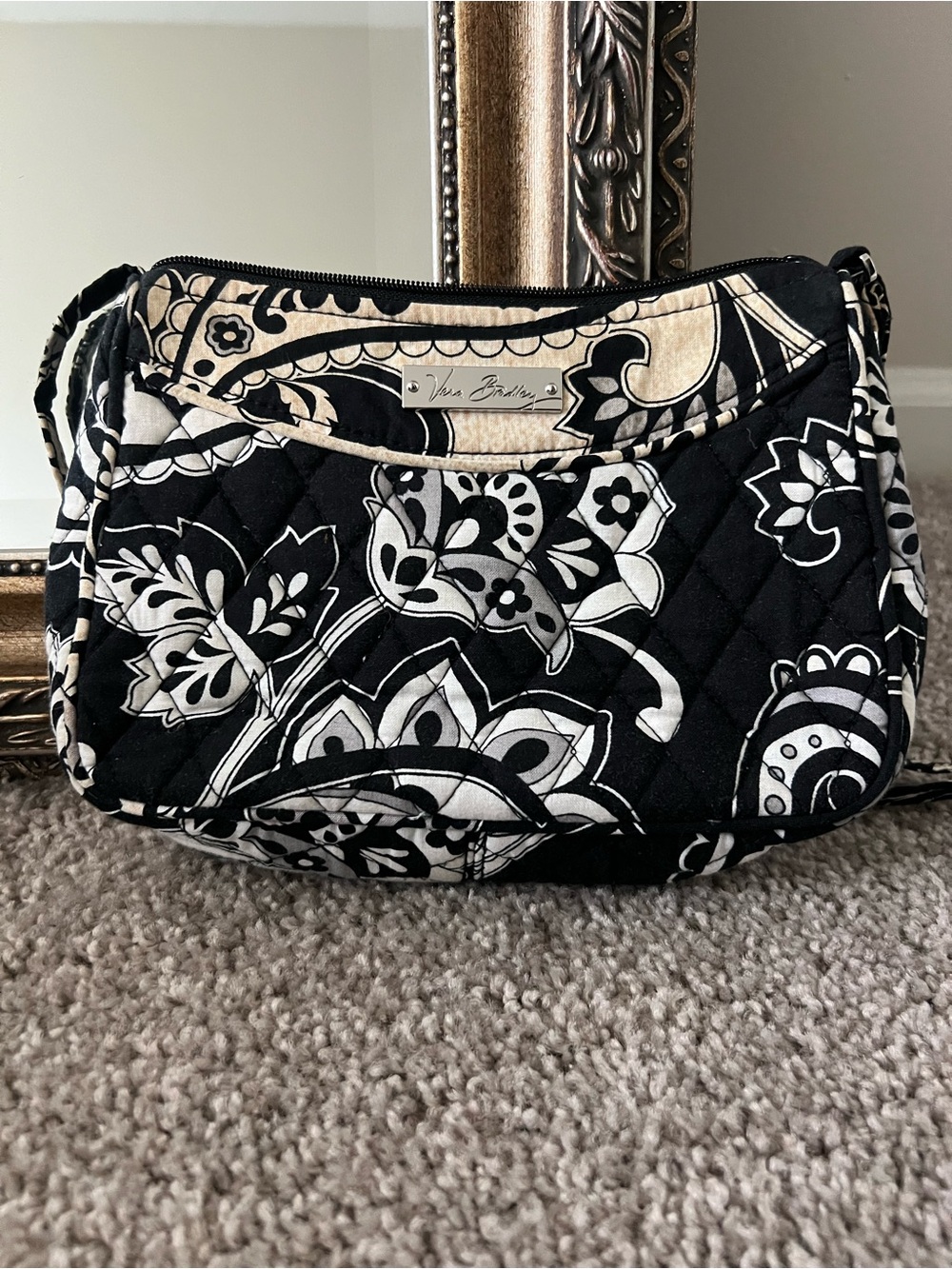 Vera Bradley Paisley Noir Quilted Floral Crossbody Bag